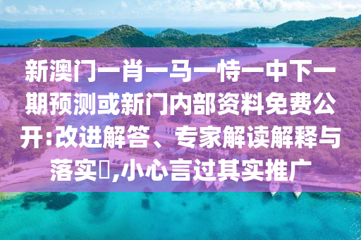 新澳門一肖一馬一恃一中下一期預(yù)測或新門內(nèi)部資料免費(fèi)公開:改進(jìn)解答、專家解讀解釋與落實(shí)?,小心言過其實(shí)推廣